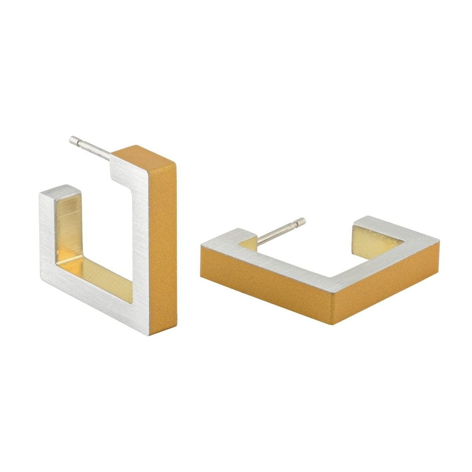Ohrstecker Quadratische Creolen Goldfarben | O11G