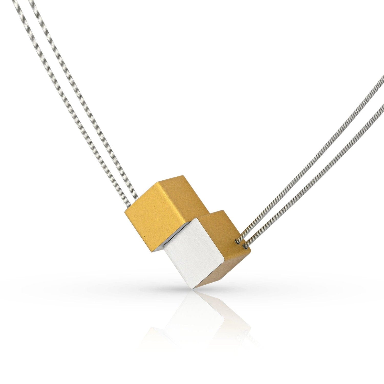 Collier twee kubussen C17G