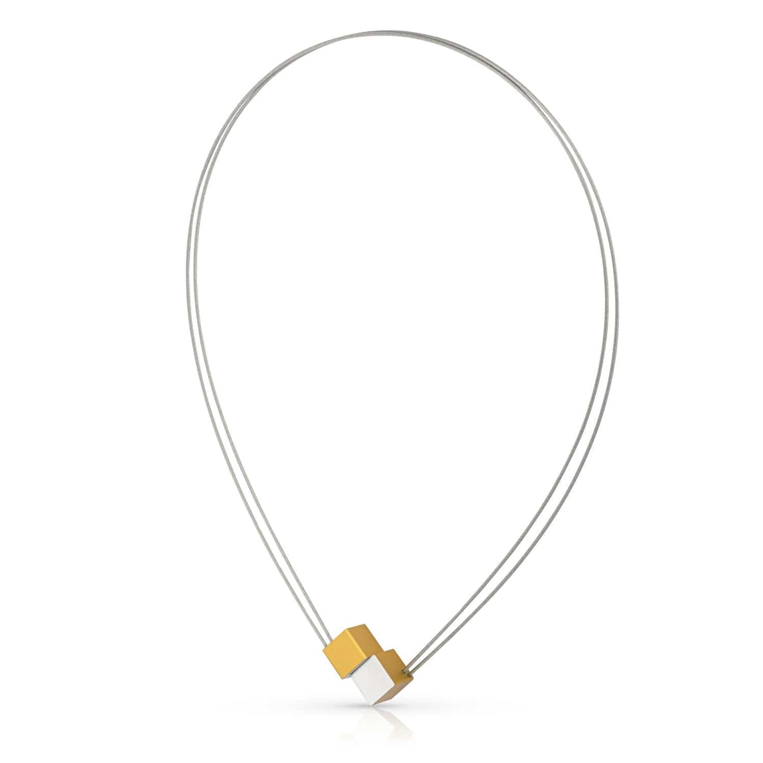 Collier twee kubussen C17G