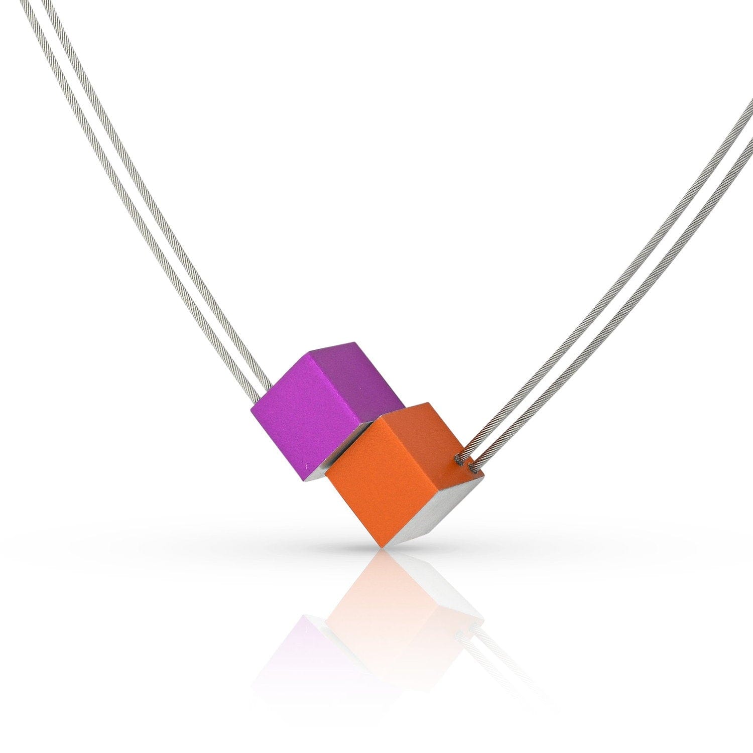 Collier twee kubussen C17OP