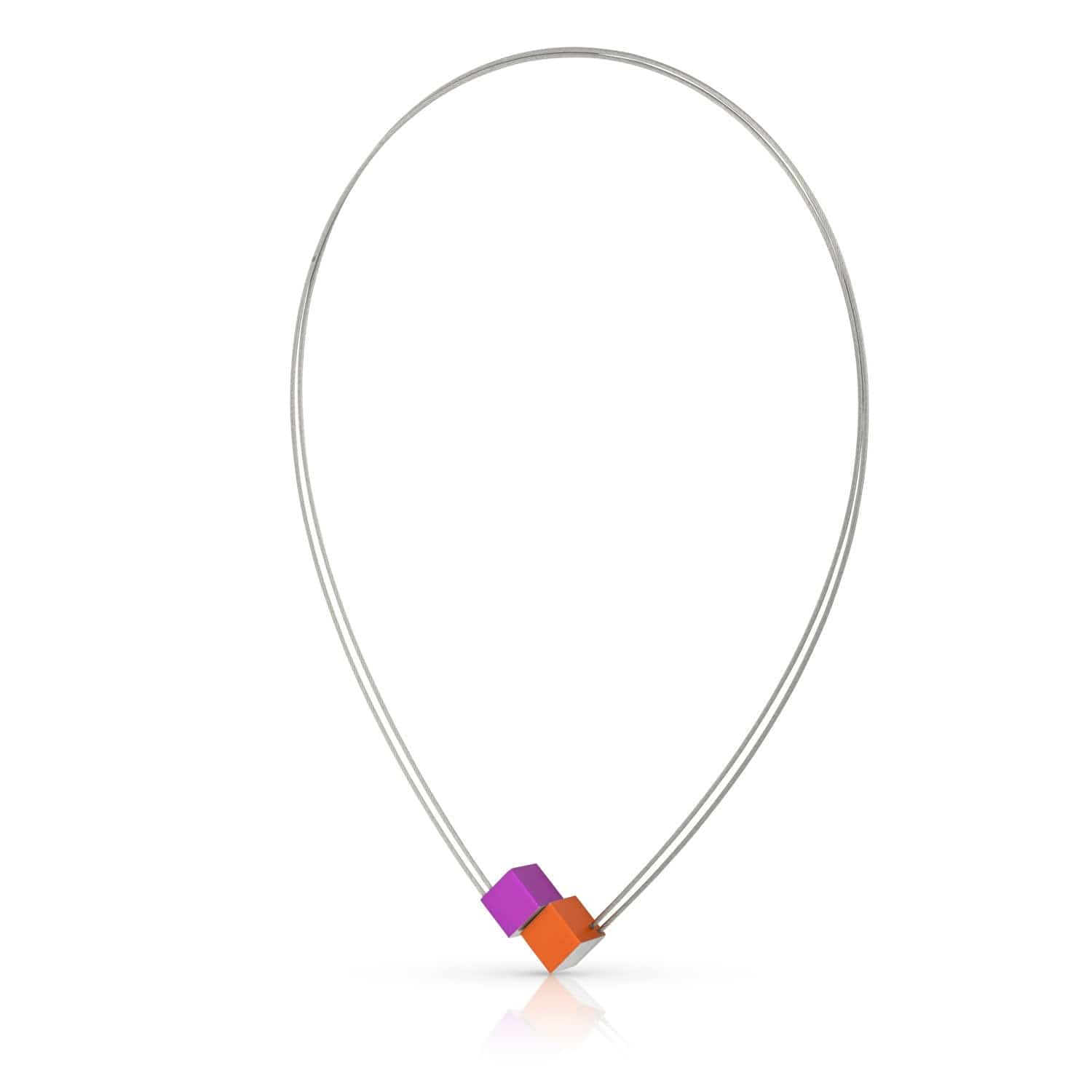 Collier twee kubussen C17OP