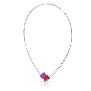 Collier twee kubussen C17RP