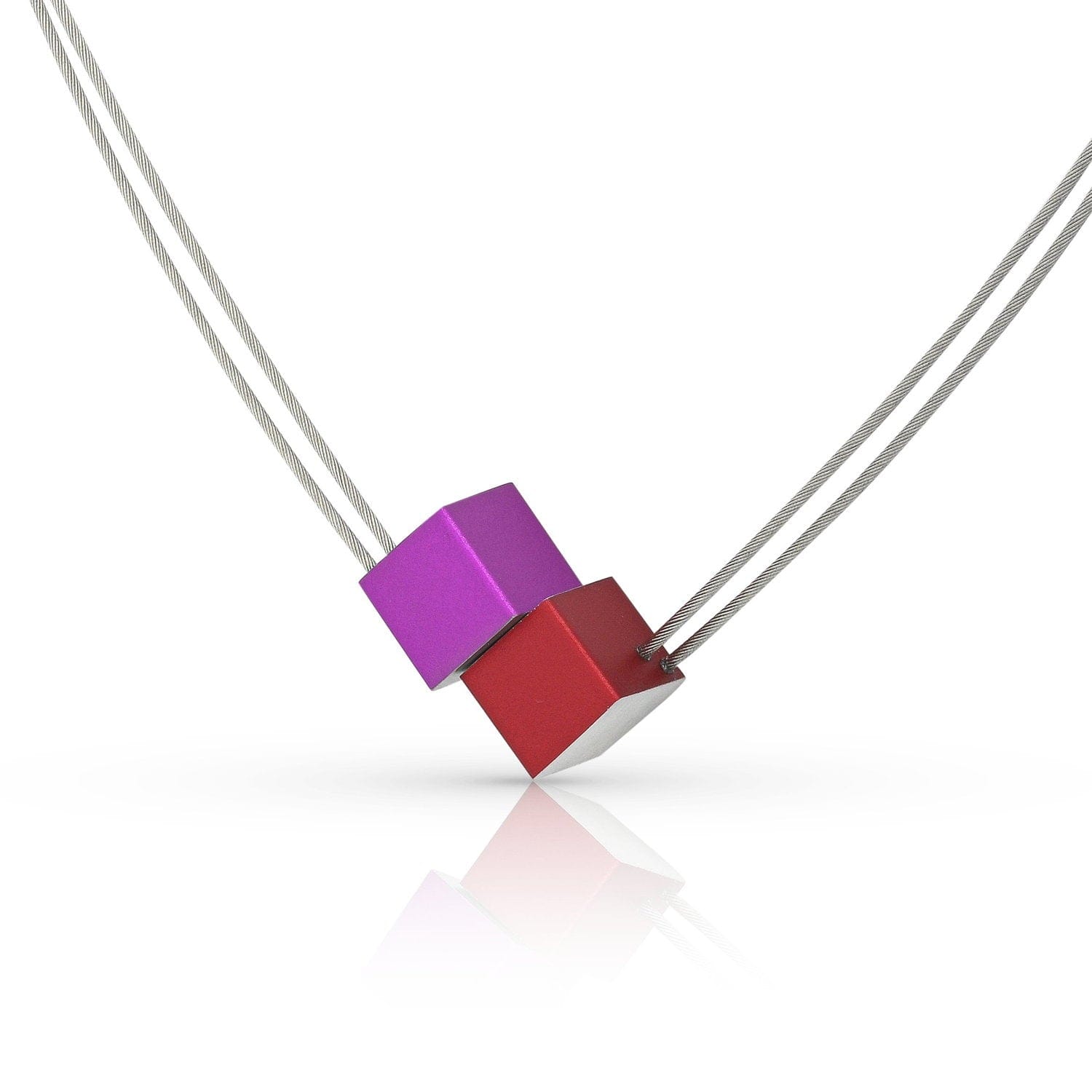 Collier twee kubussen C17RP