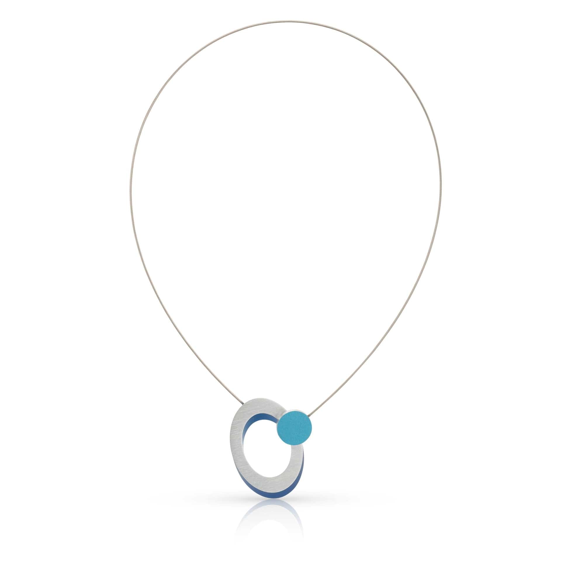 Collier Ovaal met gekleurd rondje C272B