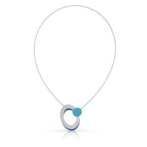 Collier Ovaal met gekleurd rondje C272B