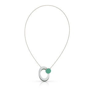 Collier Ovaal met gekleurd rondje C272GR