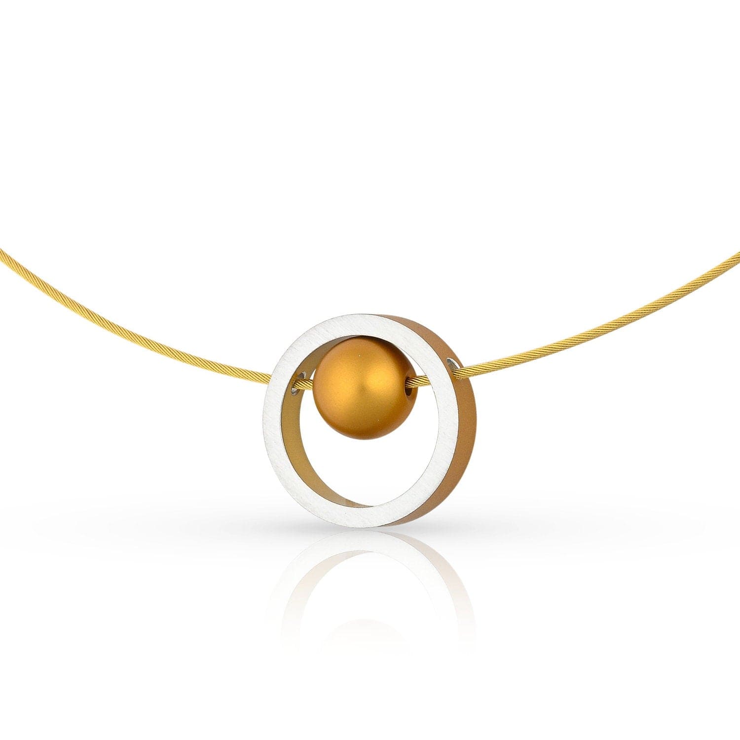 Ketting DONNA Goudkleur Ring met kogeltje | C278G