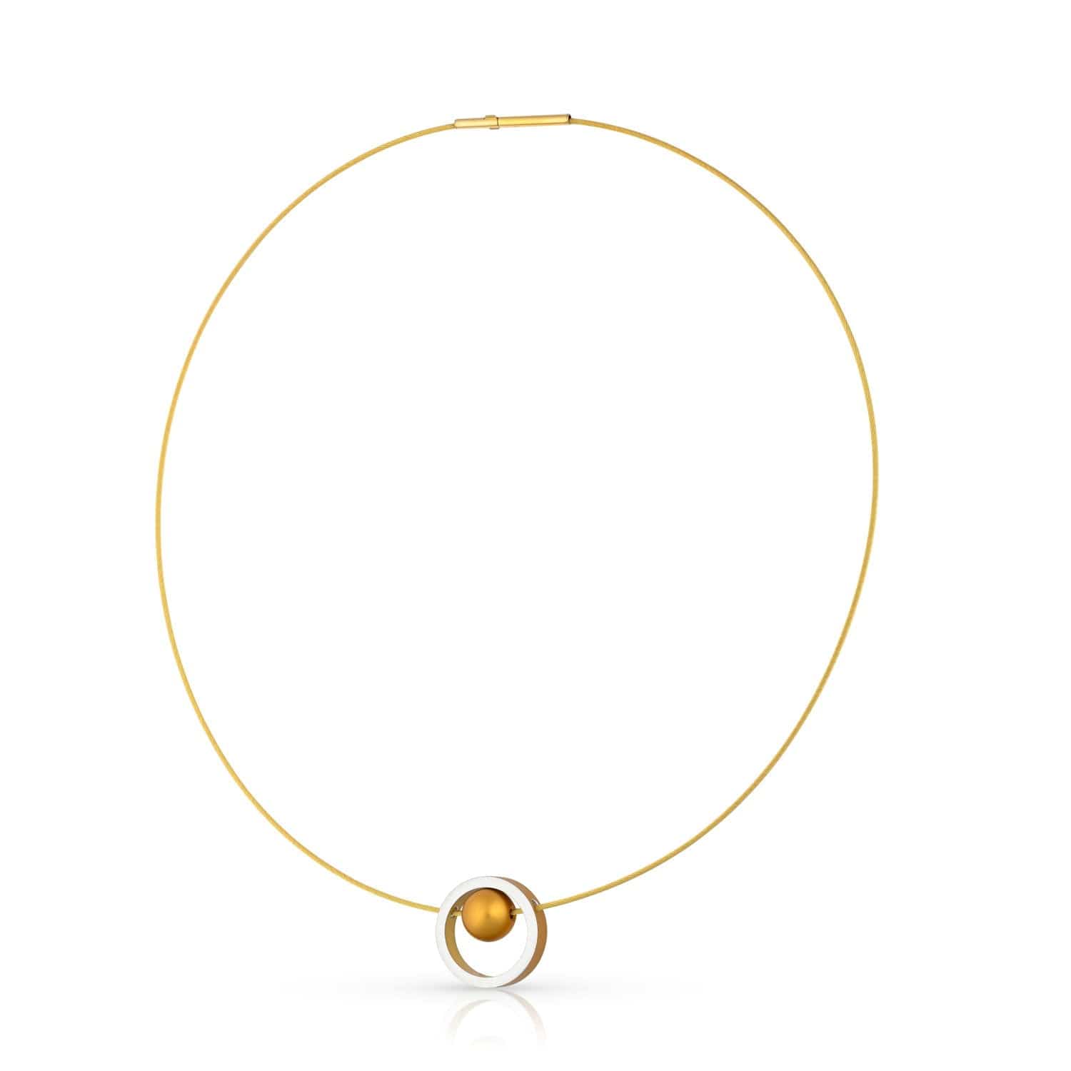Ketting DONNA Goudkleur Ring met kogeltje | C278G