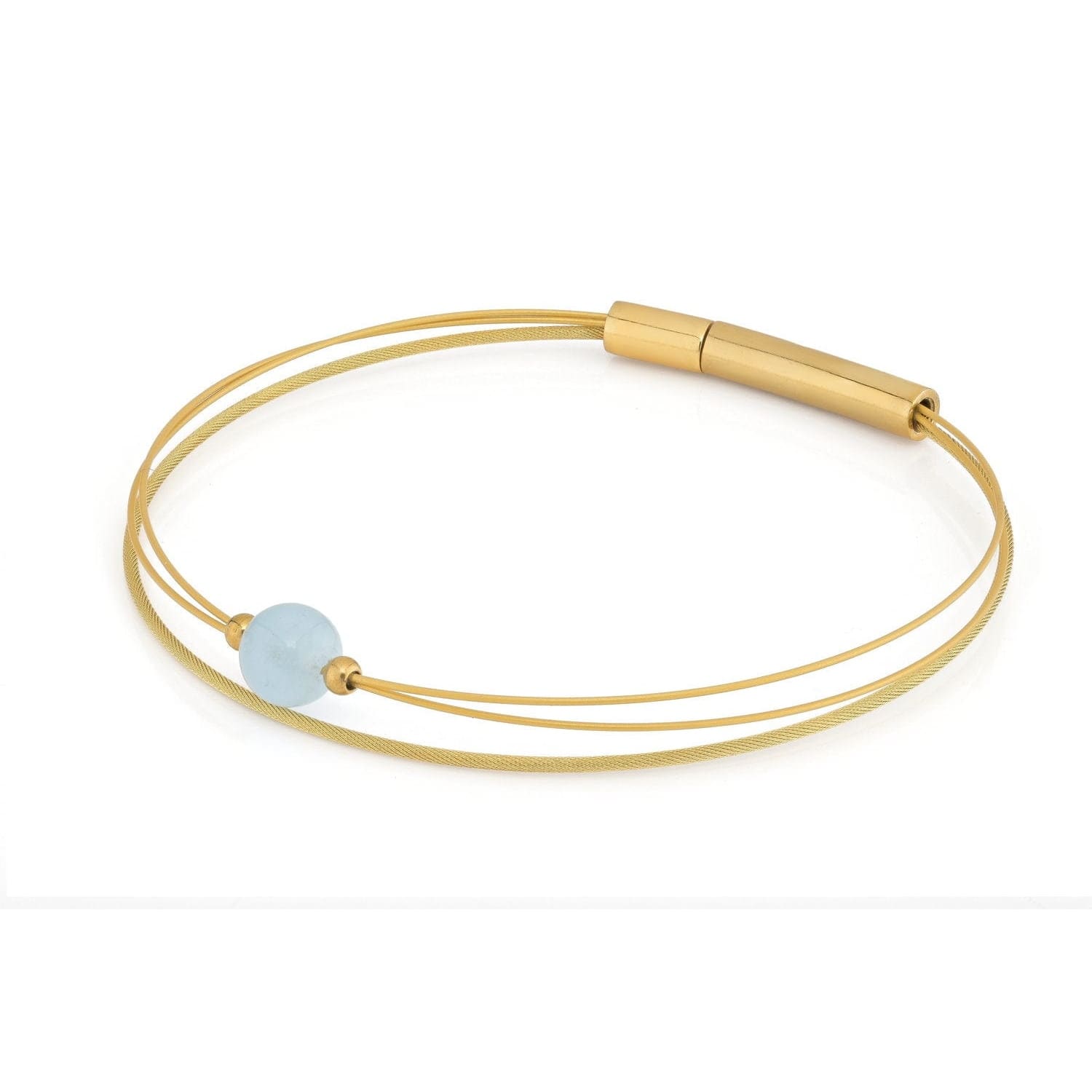 Armband „Thinking of You“ mit Edelstein Aquamarin in Goldfarbe | A721GG
