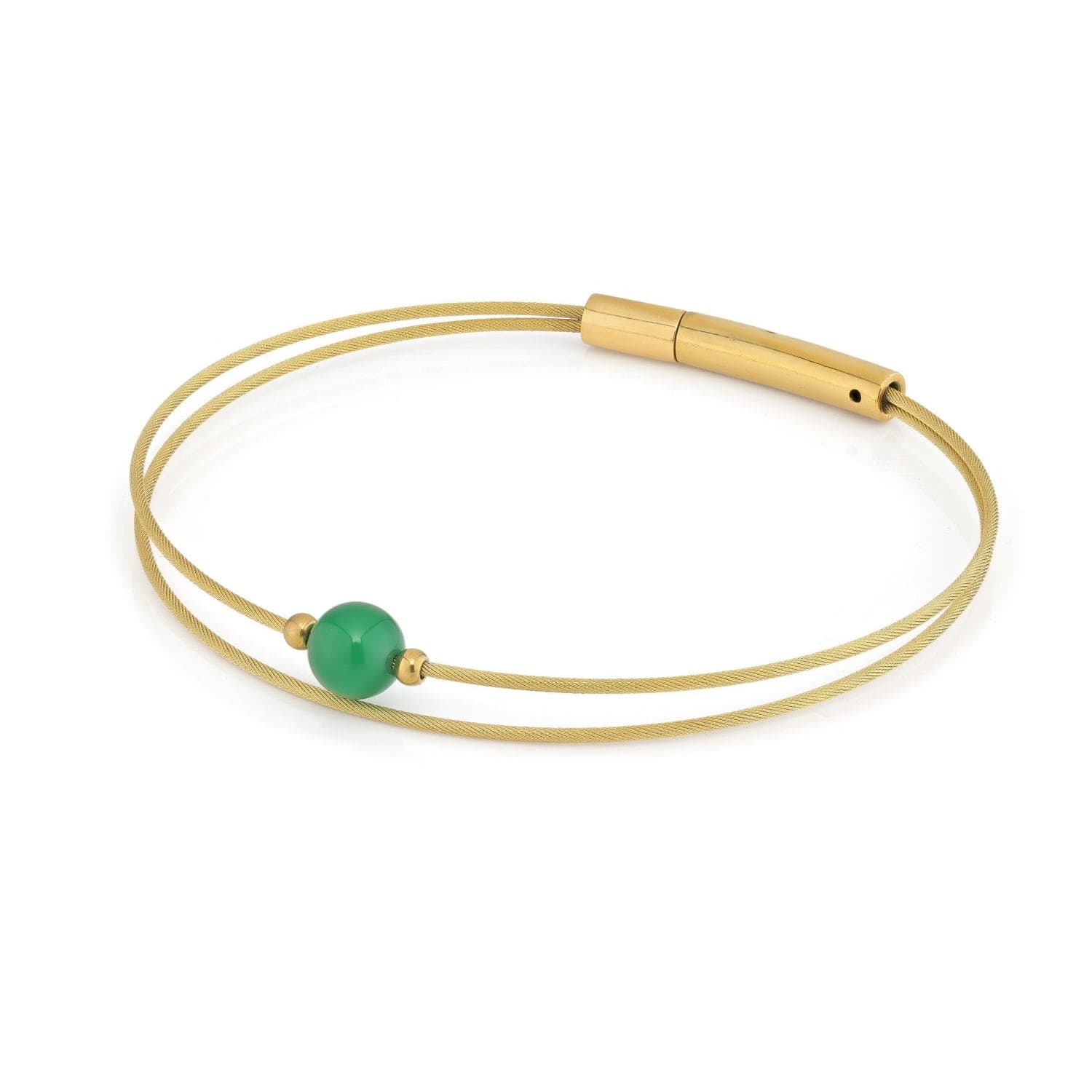 „Thinking of You“-Edelsteinarmband, grüner Achat, goldfarben | A722GG