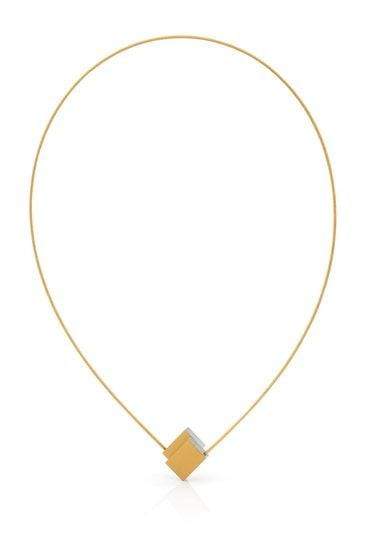 HalsketteRechthoek V-vorm met goud C214G