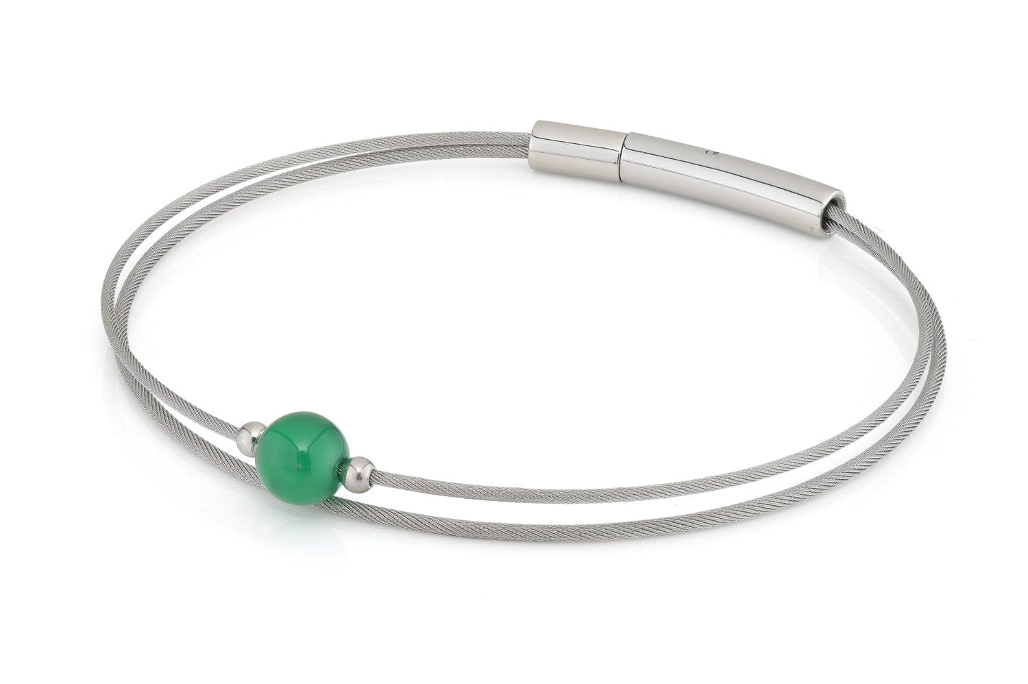 Thinking of You edelsteen armband Groen Agaat zilverkleur