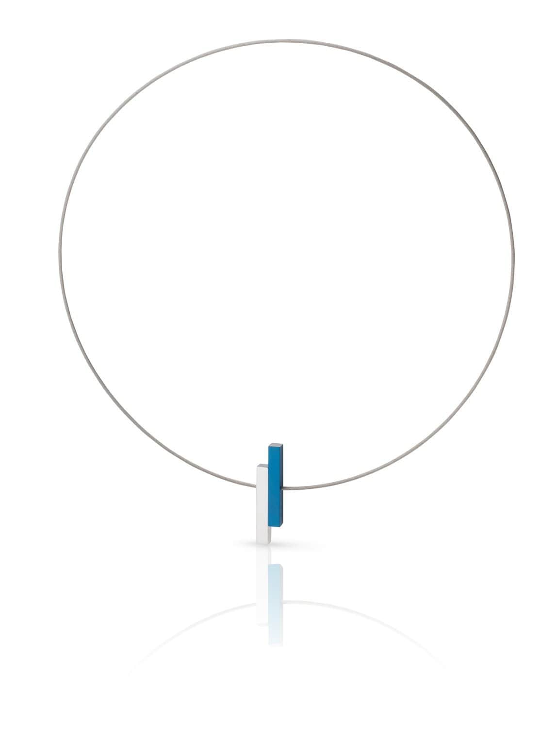 Halskette Einfache Stäbe Blau C116B