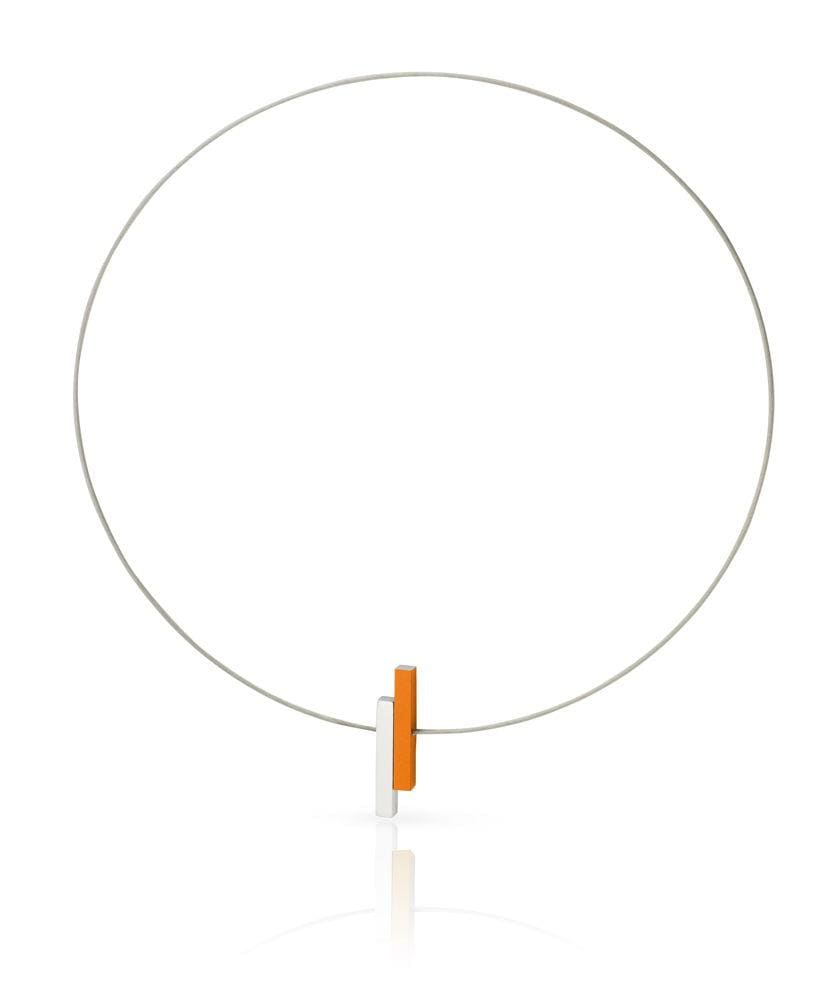 Halskette Einfache Stäbe Orange C116O