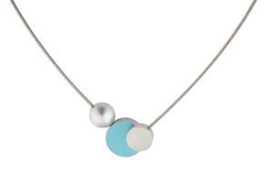 Collier Kogel met rondjes Blauw Groen C138B