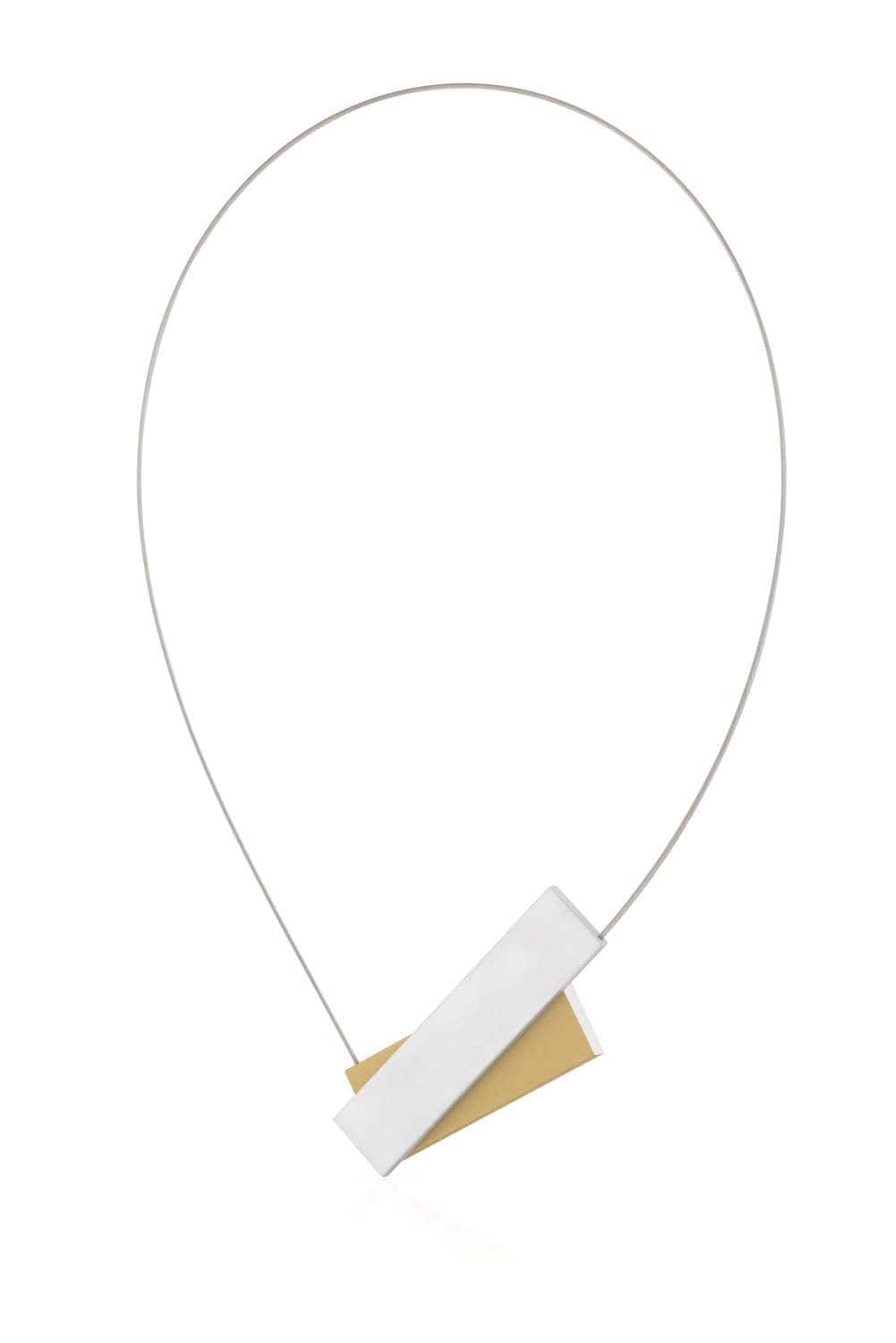 Collier A-symm twee rechthoeken C183 Goudkleur