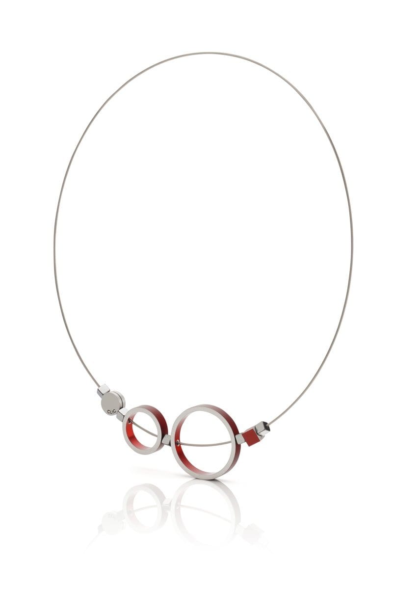Halskette Ringe Rot C186R