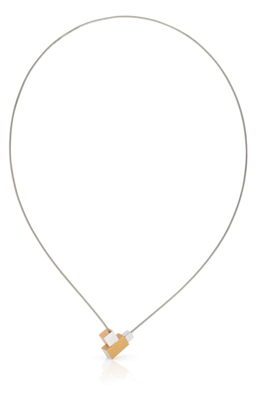 Halskette Quadrat und Rechteck Gold|Gelb C206G