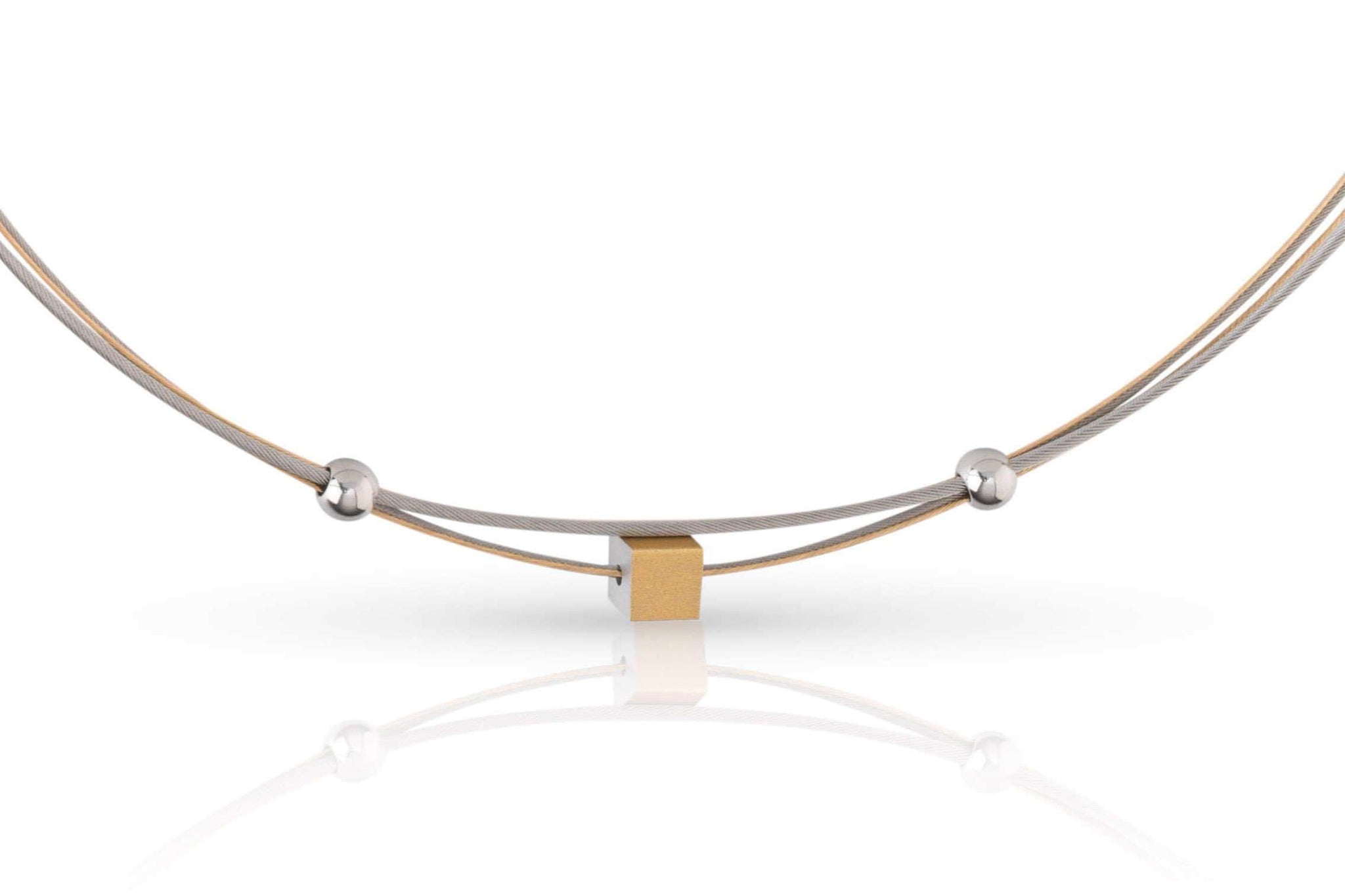 Halskette kleiner Würfel Gold C230G