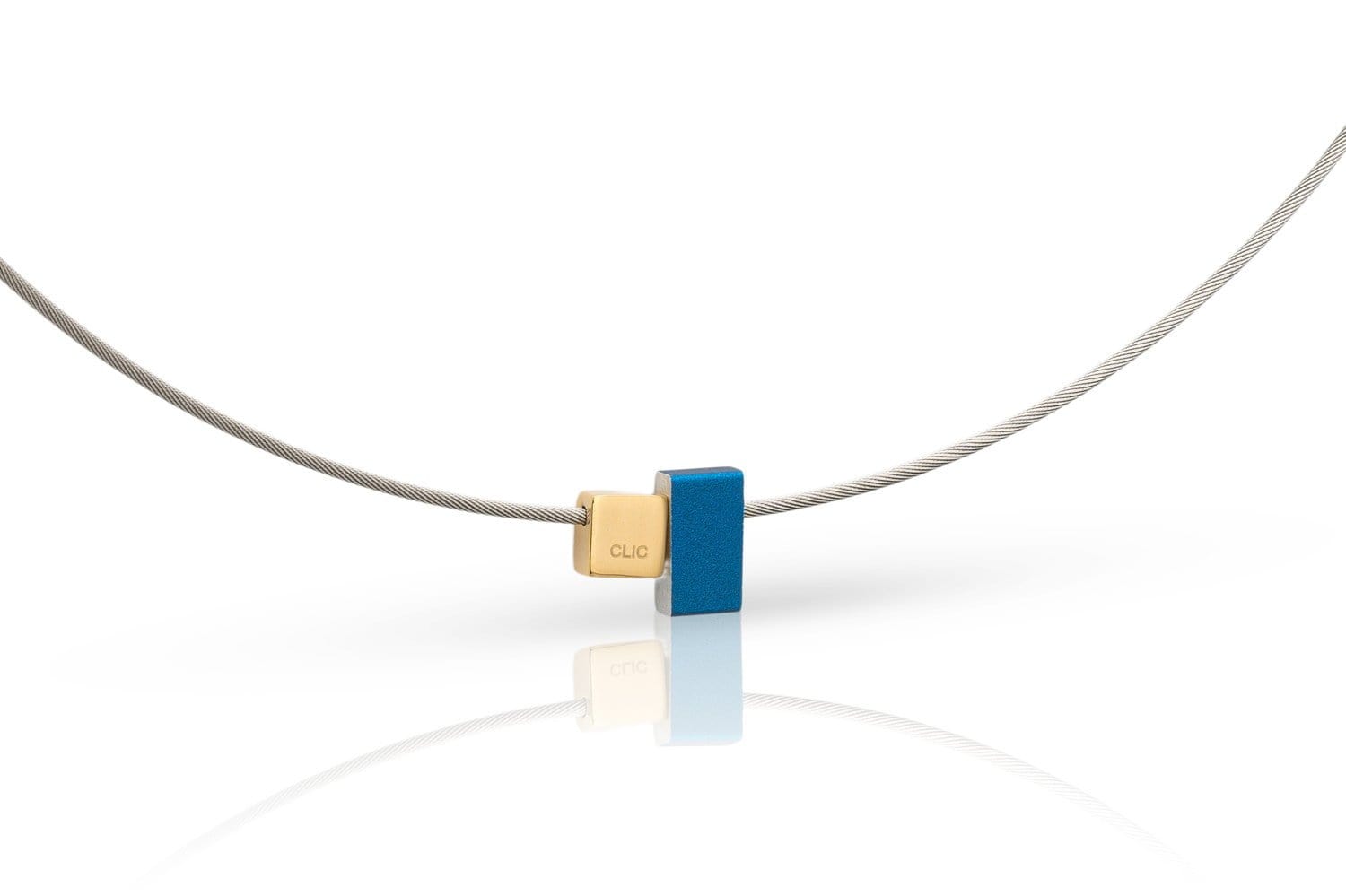 Halskette aus farbigen Rechtecken Blau C235B