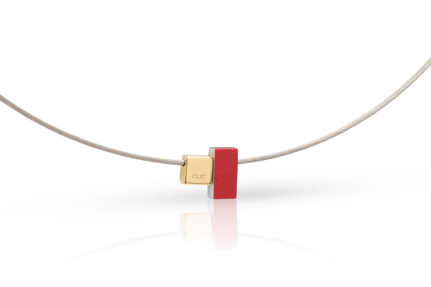 Halskette aus farbigen Rechtecken Rot C235R