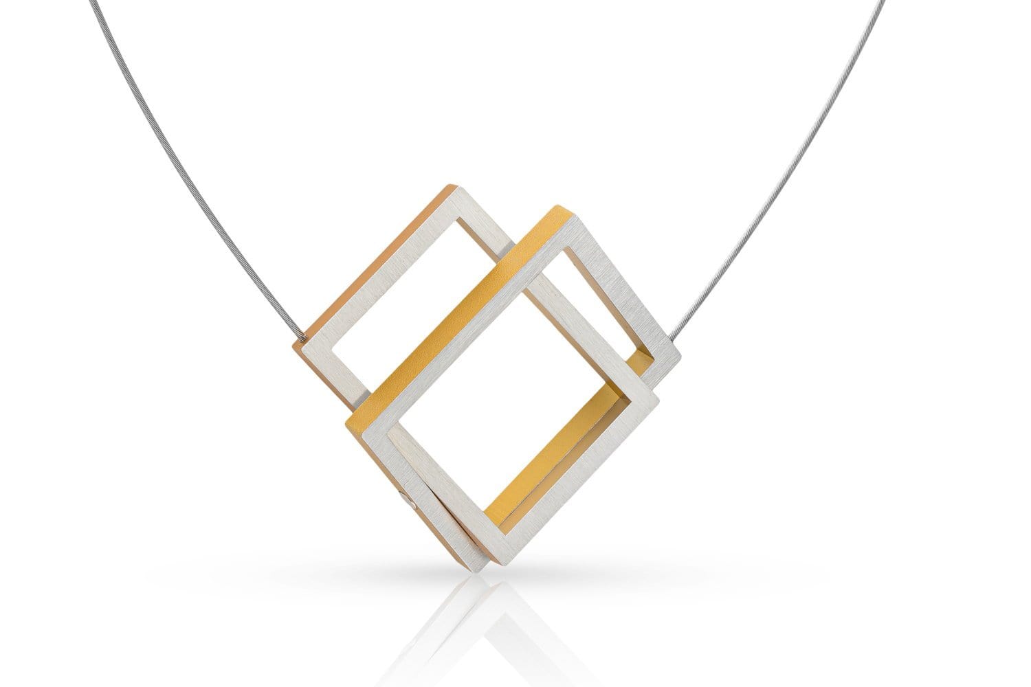 Halskette Zwei Rechtecke ineinander Gold|Gold C30G