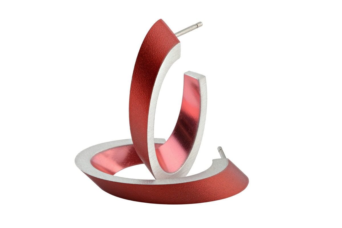 Ovale Creolen-Ohrstecker OLIVIA in Rot | handgefertigt | CLIC by Suzanne